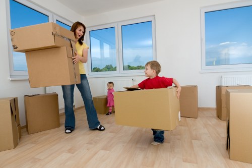 Commercial removal team handling large office furniture